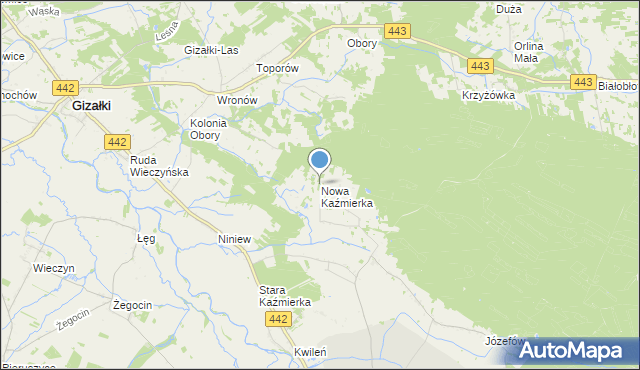 mapa Nowa Kaźmierka, Nowa Kaźmierka na mapie Targeo